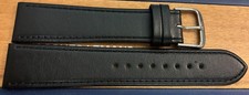 Junghans Max Bill Ersatzband 20mm Leder Schwarz glatt 2448