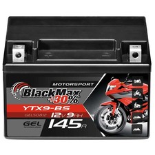 BlackMax YTX9-BS Motorrad GEL Batterie 12V 9Ah CTX9-BS 50812 GTX9-BS ETX9-BS 8Ah