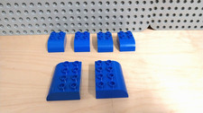 LEGO Duplo 8 x Dachsteine 2302 blau halbrund Markisensteine