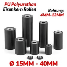 PU Polyurethan Eisenkern Rollen mit Kugellager Führungsrolle Laufrolle Ø 15-40mm