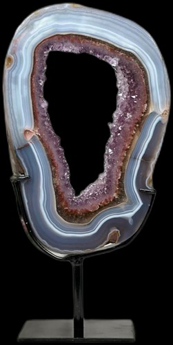 Amethyst slice stone banded - slice,