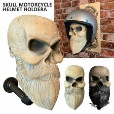 Motorradhelm Totenkopf helmhalter helmständer Wandhalterung Resin Schädel--