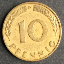 Münze 10 Pfennig Bundesrepublik Deutschland ??  1950 D, Schön Nr. 106