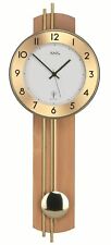 AMS -Sehr deutliche Funkpendluhr Buche- 5266/18 Moderne Wanduhr mit Funkwerk, Fu