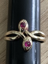 Gold Ring 585 Schlangenring Rubine