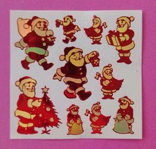 Stickeralbum Sticker Vintage 90er Jahre Shiny Mylar Weihnachtsmänner 