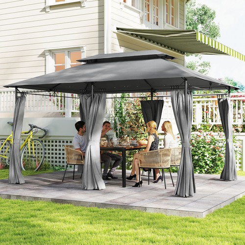 Outsunny pavillon 4x3 stabil - pavillon,