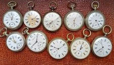 Konvolut Nr.3 von 10 schönen antiken Taschenuhren in Silber