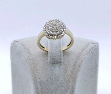 Ring Gold 585er mit funkelnden Diamanten 14 Karat Gelbgold Damenring Blume 