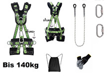 Premium Sitzgurt 140kg ATLAS Auffanggurt Fallschutz Klettergurt + 2m Seil 