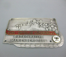 alte Auto Plakette ADAC Ortsclub Würzburg Emblem 6. ADAC-Rally Marienberg 1969