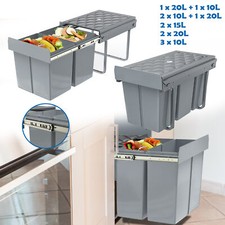 30L / 40L Einbau Abfallsammler Küche Schrank Mülleimer Vollauszug in 5 Kapazität