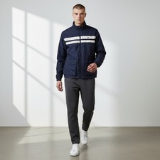 Lacoste Windbreaker Jacke mit Kapuze Jacket Vintage 90er Blau Gr. 56 = XL