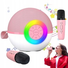 Karaoke Maschine mit 2 drahtlosen Mikrofonen Tragbar Karaoke Anlage Lautsprecher