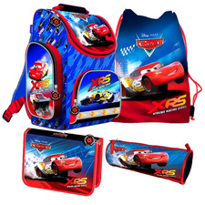 Disney CARS AUTO 4 Teile SCHULRANZEN RANZEN SCHULRUCKSACK Tasche Tornister Set