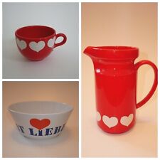 Wächtersbach - Jumbotasse Kaffeebecher Schüssel Saftkrug Krug - rote Herzen