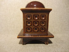 Antike SPARDOSE  Kachelofen,  Keramik   glasiert  9 x 8 cm  12 cm hoch