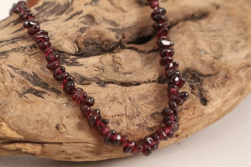 Edelstein halskette bordeaux - halskette,