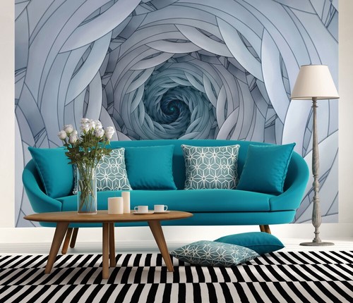 Spiralen blau riesige