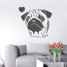 Wandtattoo welpen mops - , liebe