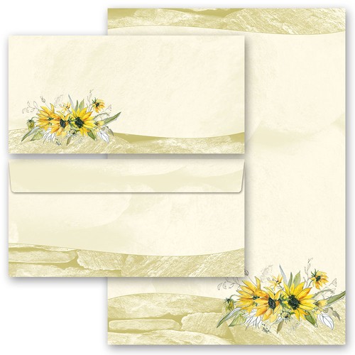 Briefpapier set gelbe - briefpapier,