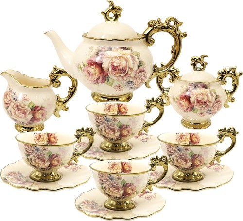 Tee set stück rose - rose, blumen