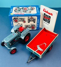 KOVAP 1:25 Eicher Diesel ED 215 Traktor mit Einachs-Anhänger Blechspielzeug OVP