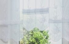 Scheibengardine weiß weiß Kiara Plauener Spitze Raffvorhang Falten Clip Panneaux