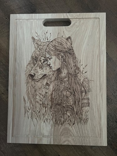 Bild brandmalerei wolf mit - brandmalerei,