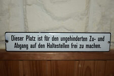 Altes Emailschild Straßenbahn,Haltestellen,Hinweisschild,Original,Deko,Bahn