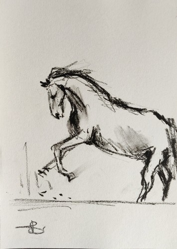 Pferd original öl pastell - pferd,