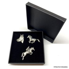 3 x Pferde Broschen Box Set