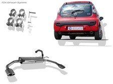  Duplex Sportauspuff Citroen C1 106x71mm schräg mit Abs.