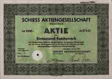 Schiess AG Düsseldorf Vulkan Bremen WEMA Aschersleben 1000 RM 1939 Maschinenbau