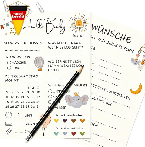 Babyparty spiele karten - babyparty,
