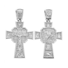 Silber Russische kreuz, Kreuz Anhänger orthodox aus 925er Silber, русский крест