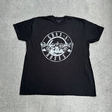 GUNS N' ROSES Herren Rock T-Shirt Kurzarm Large Relaxed Retro Logo 2109 Schwarz
