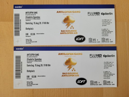 Stehplatztickets für das - 2x,