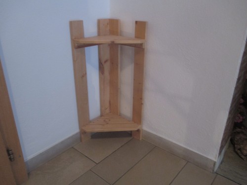 Blumen eckregal aus holz - eckregal,