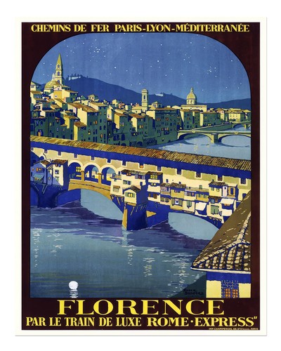 Vintage florenz reiseplakat - vintage,