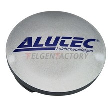 1X Alutec Nabendeckel 60mm Silber (N23) Logo Blau (ALD) - Original Felgendeck...