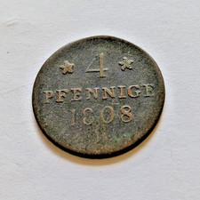 4 Pfennige, Münze Sachsen, 1808 H