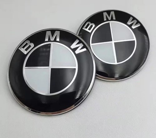 82mm bmw emblem schwarz - 2x,