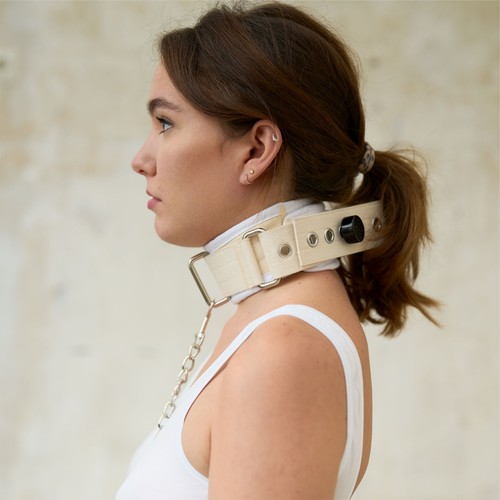 Halsband bdsm fessel weiß - bdsm,