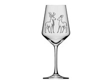 Weinglas Hirsch Reh graviert