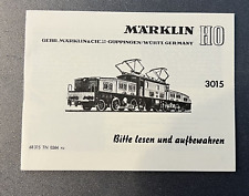Für Märklin 3015  / Anleitung von 1964