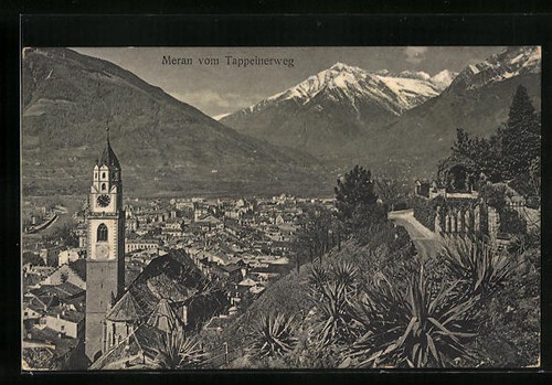 Meran teilansicht mit kirche - meran,,