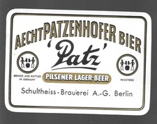 Bieretikett Schultheiß