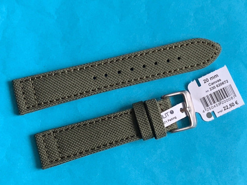 Uhrband eulit canvas - leder, 20