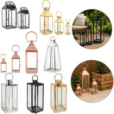 Laternen Set Edelstahl Gartenlaternen Tischlaterne Dekorative Windlicht Lampion
